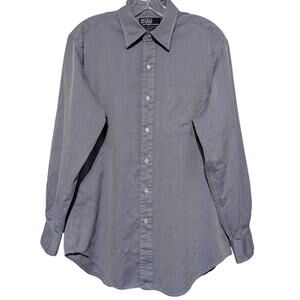 Polo Ralph Lauren Vintage Andrew Dress Shirt Mens 15.5 32/33 Blue Stripe Cotton